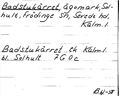 Bild på arkivkortet för arkivposten Badstukärret