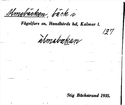 Bild på arkivkortet för arkivposten Almebäcken