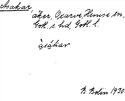 Bild på arkivkortet för arkivposten Asakar
