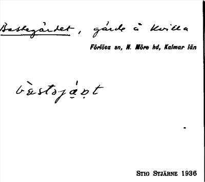 Bild på arkivkortet för arkivposten Bastegärdet