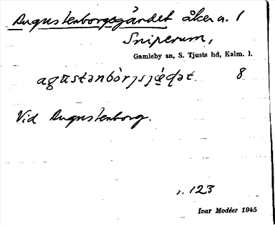 Bild på arkivkortet för arkivposten Augustenborgsgärdet