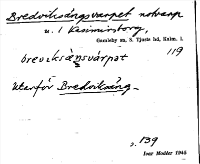 Bild på arkivkortet för arkivposten Bredviksängsvarpet