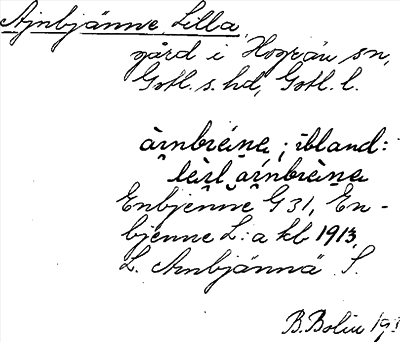 Bild på arkivkortet för arkivposten Ajnbjänne, Lilla