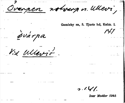 Bild på arkivkortet för arkivposten Övarpen