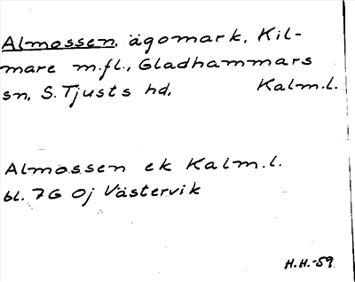 Bild på arkivkortet för arkivposten Almossen