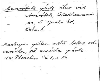 Bild på arkivkortet för arkivposten Annrötsle gärde
