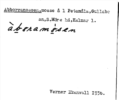Bild på arkivkortet för arkivposten Abborramossen