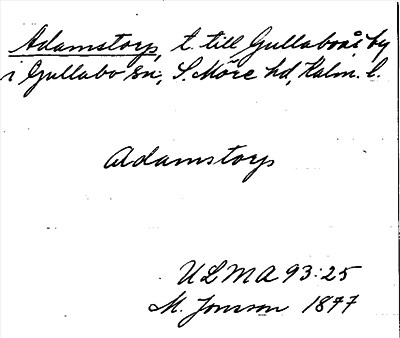 Bild på arkivkortet för arkivposten Adamstorp