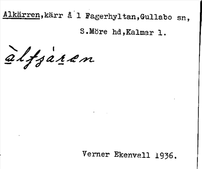Bild på arkivkortet för arkivposten Alkärren