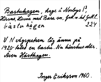 Bild på arkivkortet för arkivposten Bastuhagen
