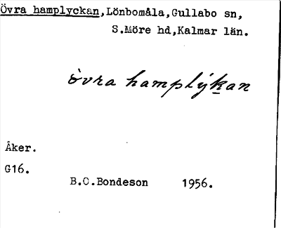 Bild på arkivkortet för arkivposten Övra hamplyckan