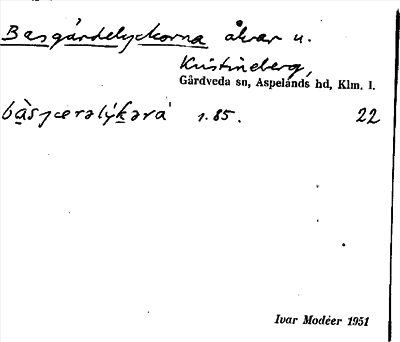 Bild på arkivkortet för arkivposten Basgårdelyckorna