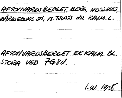Bild på arkivkortet för arkivposten Aftonvardsberget