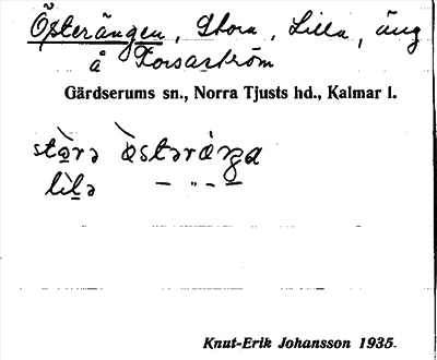 Bild på arkivkortet för arkivposten Österängen, Stora, Lilla