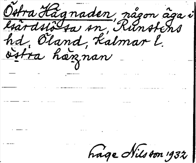 Bild på arkivkortet för arkivposten Östra Hägnaden
