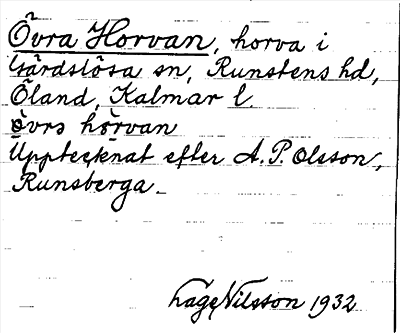 Bild på arkivkortet för arkivposten Övra Horvan
