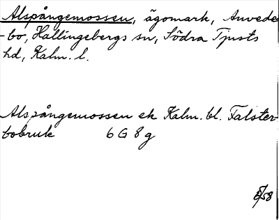 Bild på arkivkortet för arkivposten Alspångemossen