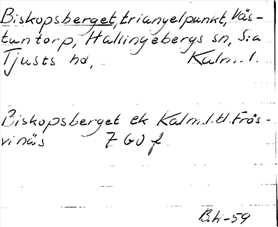 Bild på arkivkortet för arkivposten Biskopsberget