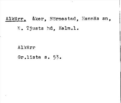 Bild på arkivkortet för arkivposten Alkärr