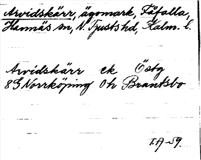 Bild på arkivkortet för arkivposten Arvidskärr