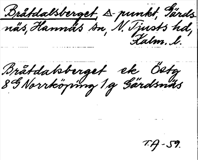 Bild på arkivkortet för arkivposten Bråtdalsberget