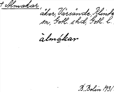 Bild på arkivkortet för arkivposten Almakar