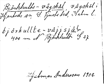 Bild på arkivkortet för arkivposten Björkhults-vägskäl