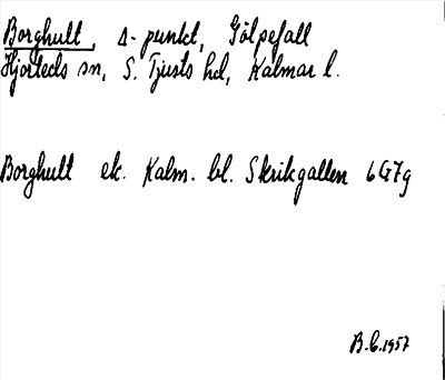 Bild på arkivkortet för arkivposten Borghult