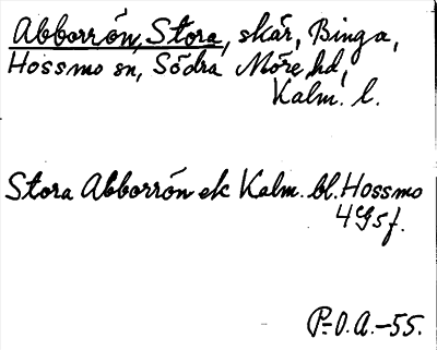 Bild på arkivkortet för arkivposten Abborrön, Stora
