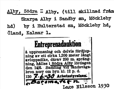 Bild på arkivkortet för arkivposten Alby, Södra = Alby