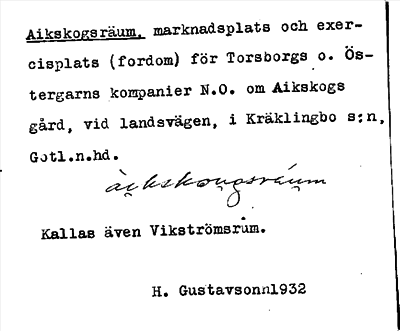 Bild på arkivkortet för arkivposten Aikskogsräum