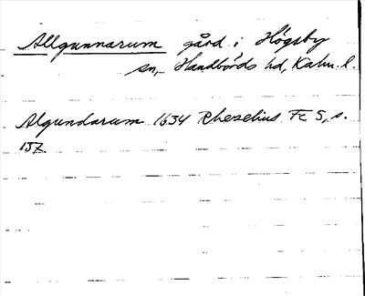 Bild på arkivkortet för arkivposten Allgunnarum