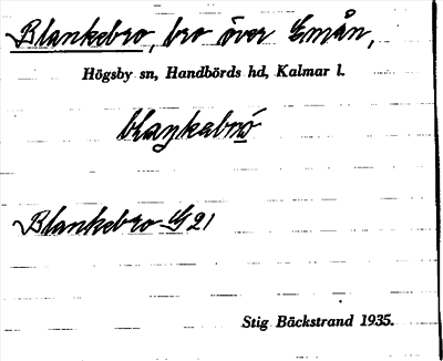 Bild på arkivkortet för arkivposten Blankebro