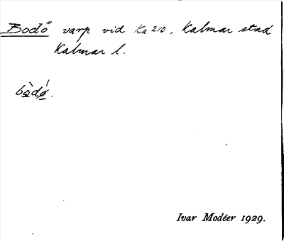 Bild på arkivkortet för arkivposten Bodö