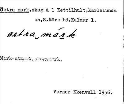 Bild på arkivkortet för arkivposten Östra mark