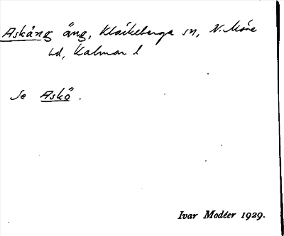 Bild på arkivkortet för arkivposten Askäng, se Askö