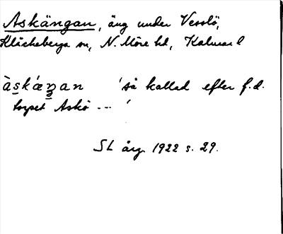 Bild på arkivkortet för arkivposten Askängan