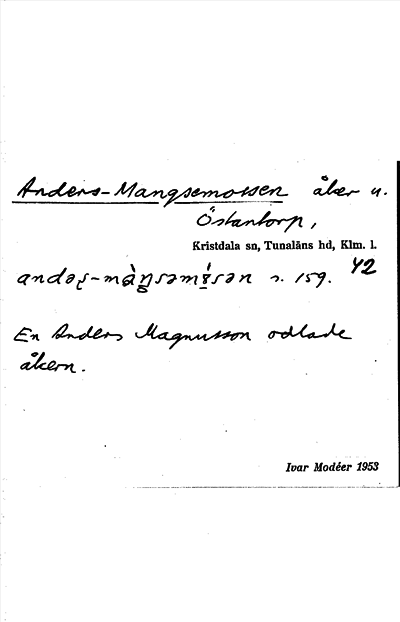Bild på arkivkortet för arkivposten Anders-Mangsemossen