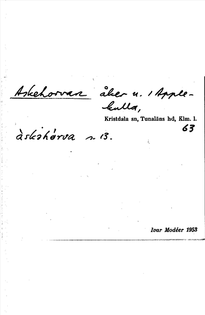 Bild på arkivkortet för arkivposten Askehorvan