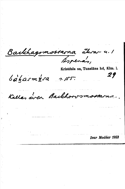Bild på arkivkortet för arkivposten Backhagsmossarna