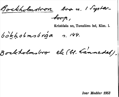 Bild på arkivkortet för arkivposten Bockholmsbron