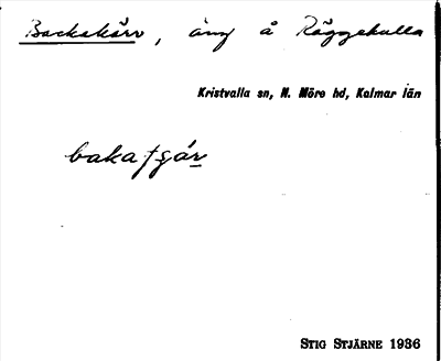 Bild på arkivkortet för arkivposten Backakärr