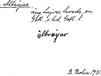 Bild på arkivkortet för arkivposten Albröjar