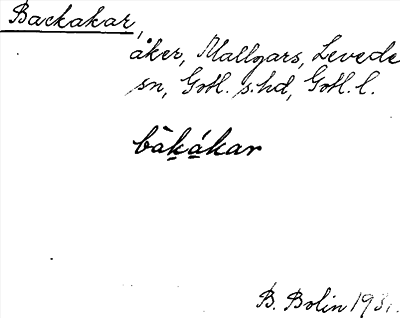 Bild på arkivkortet för arkivposten Backakar