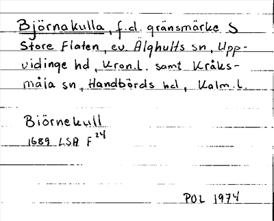 Bild på arkivkortet för arkivposten Björnakulla