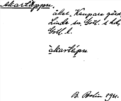 Bild på arkivkortet för arkivposten Akartäppu
