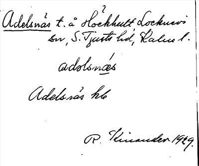 Bild på arkivkortet för arkivposten Adelsnäs
