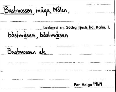 Bild på arkivkortet för arkivposten Bastmossen