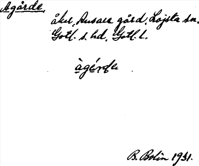 Bild på arkivkortet för arkivposten Agårde