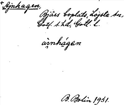 Bild på arkivkortet för arkivposten *Ajnhagen